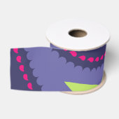 Ruban Gros-grain Violet et rose paisley (Bobine)