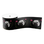 Ruban Gros-grain Visage de carlin, Chien Art (Bobine)