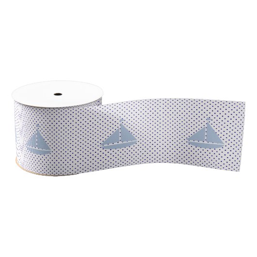 Ruban Gros-grain Voilier et points nautiques (Bobine)