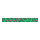 Ruban Gros-grain William Morris Anemone, Emerald Green et Fuchsia (Devant)