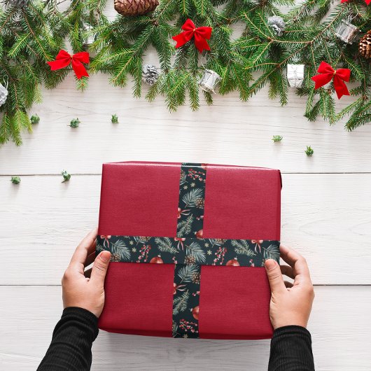Ruban Gros-grain Winter Botanicals Coquette Bow | Noël