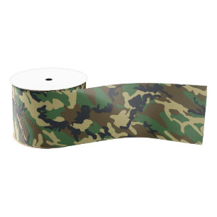 Ruban Gros-grain Woodland Camo