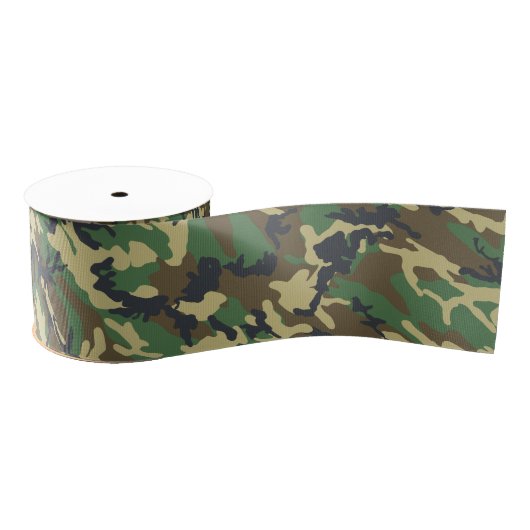 Ruban Gros-grain Woodland Camo (Bobine)