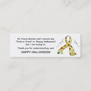 Ruban Halloween Autisme ou Cartes de Traitements R