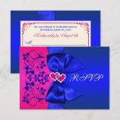 RUBAN IMPRIMÉ Carte de réponse de mariage florale  (Devant / Derrière)