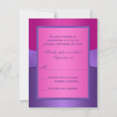 RUBAN IMPRIMÉ Carte de réponse florale Fuchsia vio (Dos)