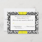 Ruban imprimé damask noir, blanc, jaune RSVP (Dos)