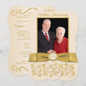 RUBAN IMPRIMÉ Forme fantaisie Invitation 60e Anniv (Devant / Derrière)