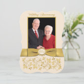 RUBAN IMPRIMÉ Forme fantaisie Invitation 60e Anniv (Debout devant)