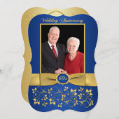 RUBAN IMPRIMÉ Forme fantaisie Invitation 60e Anniv (Devant / Derrière)