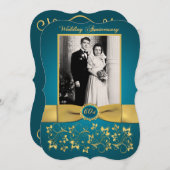 RUBAN IMPRIMÉ Forme fantaisie Invitation 60e Anniv (Devant / Derrière)