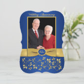 RUBAN IMPRIMÉ Forme fantaisie Invitation 65e anniv (Debout devant)