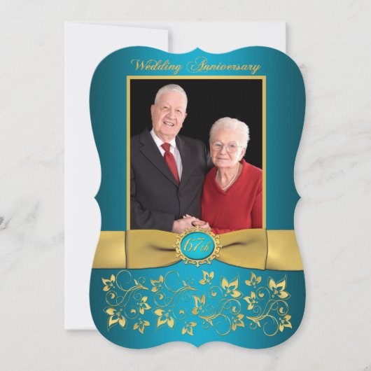 RUBAN IMPRIMÉ Forme fantaisie Invitation 67e Anniv (Devant)