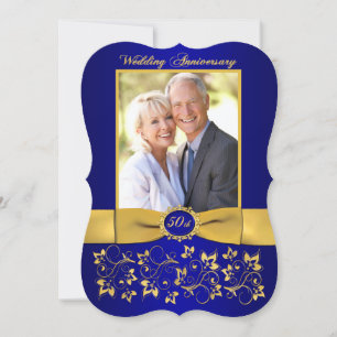 RUBAN IMPRIMÉ Invitation 50e Anniversaire - Bleu