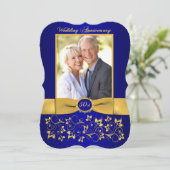 RUBAN IMPRIMÉ Invitation 50e Anniversaire - Bleu 2 (Debout devant)