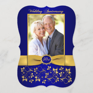 RUBAN IMPRIMÉ Invitation 50e Anniversaire - Bleu 2