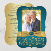 Ruban imprimé Invitation 50e anniversaire - Bleu s (Devant / Derrière)