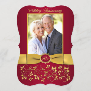 RUBAN IMPRIMÉ Invitation 50e Anniversaire - Rouge