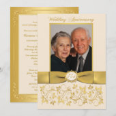 RUBAN IMPRIMÉ Ivory, Or Invitation 75e Anniversair (Devant / Derrière)