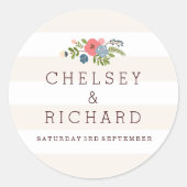 Ruban mariage - Sticker rose (Devant)