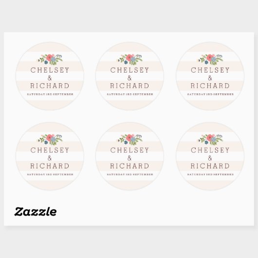 Ruban mariage - Sticker rose (Feuille)