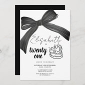 Ruban noir 21e Invitation anniversaire (Devant / Derrière)