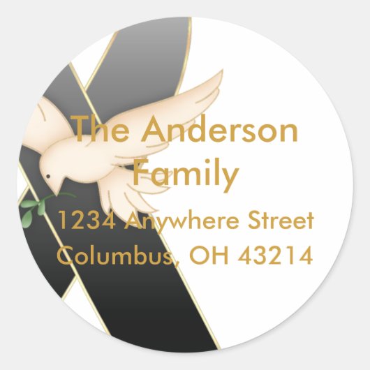 Ruban noir avec Étiquettes de adresse de sensibili (Devant)