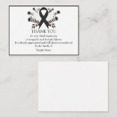 Ruban Noir Et Fleur Après Cartes Funéraires (Devant / Derrière)