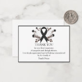 Ruban Noir Et Fleur Après Cartes Funéraires (Devant/Arrière en situation)