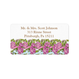 Ruban personnalisé et Étiquette de adresse floral