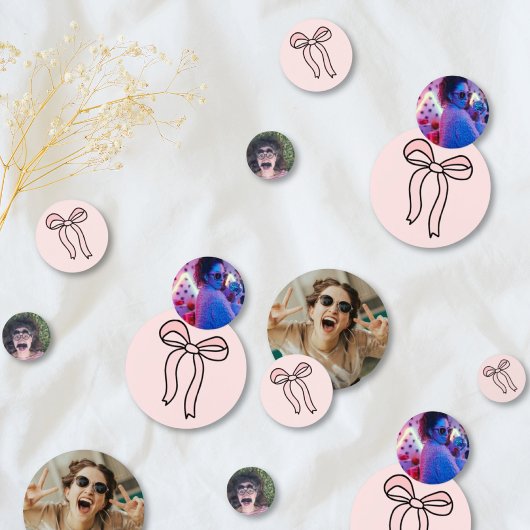Ruban personnalisé rose blush Confetti de photo de
