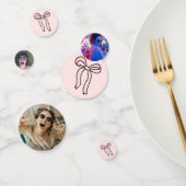 Ruban personnalisé rose blush pour confettis de ph (Groupe)