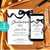 Ruban pour invitation de graduation à nœud noir Gr