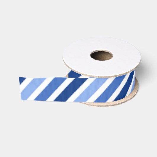 Ruban rayé de gros-grain : Rayures bleues et (Bobine)