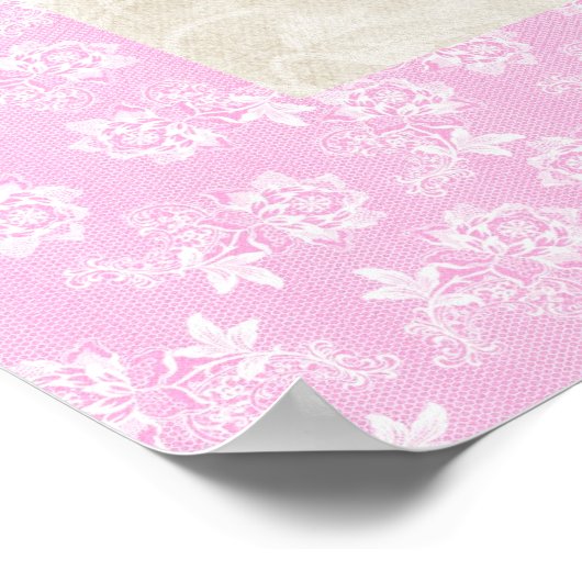 Ruban rose avec rose rose rose belle impression (Coin)