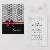 ruban rose damas Cartes de réception (Devant / Derrière)