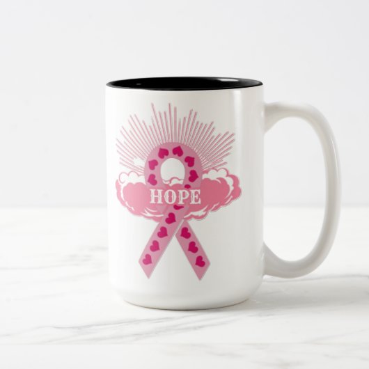 Ruban Rose De L'Espoir Mug Blanc (Droit)