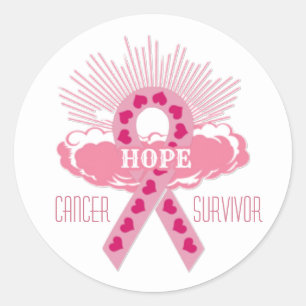Ruban rose des autocollants de survivant de Cancer