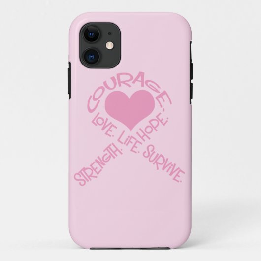 Ruban rose des mots Cancer du sein iPhone 5 Coque (Dos)