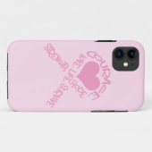 Ruban rose des mots Cancer du sein iPhone 5 Coque (Dos (Horizontal))