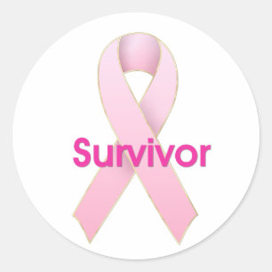 Ruban rose du cancer du sein - Stickers survivants