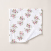 Ruban rose fleuri heureux de Pâques (Gant de toilette)