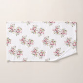 Ruban rose fleuri heureux de Pâques (Serviette à main)