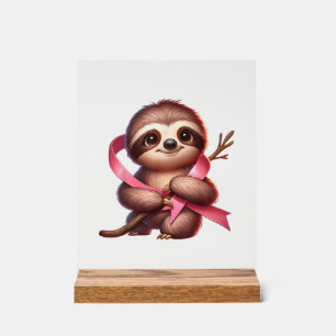 Ruban Rose Mignon Paresseux Sensibilisation au Can