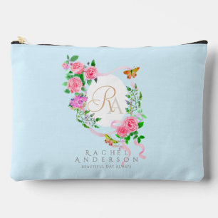 Ruban rose Monogramme Bleu Imprimer Coupe Sac à co