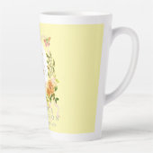 Ruban Rose Or Chic Monogramme Latte Jaune Mug (Droite)