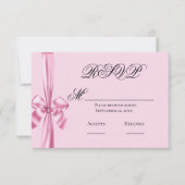 Ruban rose Satin Simple Mariage RSVP (Devant)
