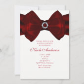 Ruban rouge & Diamonds Bling Elegance Invitations (Devant)