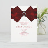 Ruban rouge & Diamonds Bling Elegance Invitations (Debout devant)