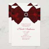Ruban rouge & Diamonds Bling Elegance Invitations (Devant / Derrière)